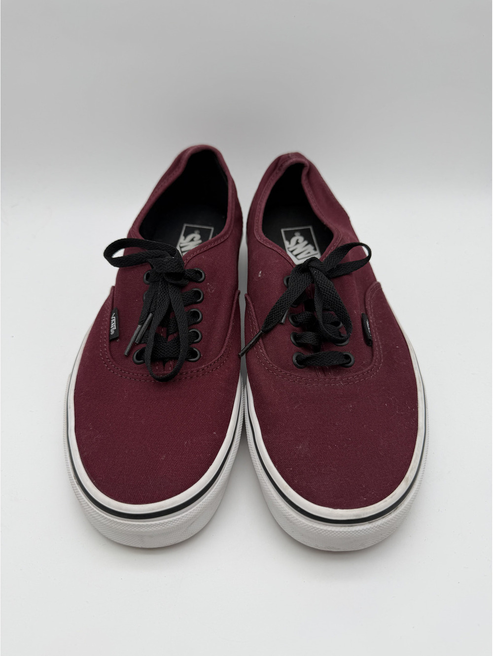 Vans Burgundy Canvas Sneakers with Black Laces Size 10